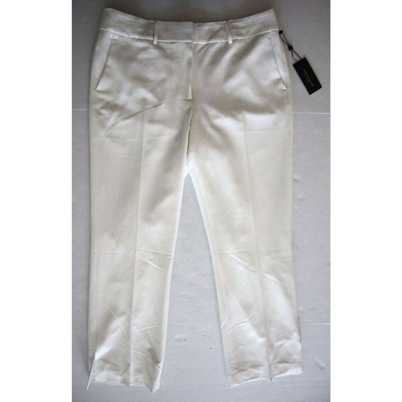 Tommy Hilfiger H25P0261 Women Sz 12 Ivory Hi-Rise Split Ankle Trouser Pants - Picture 3 of 12
